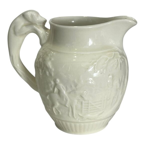 Wedgwood Etruria & Barlaston Cream White Fox Hunting Dog Handle Pitcher - Picture 3 of 10